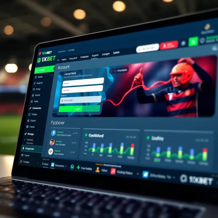 User interface of the 1xBet app showcasing betting options and secure login features